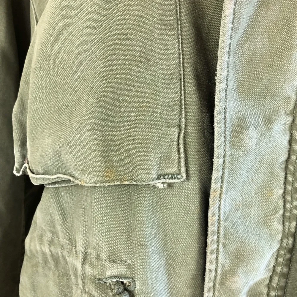 vintage rare army field jacket 90s distressed military ww2 vietnam hippie boho